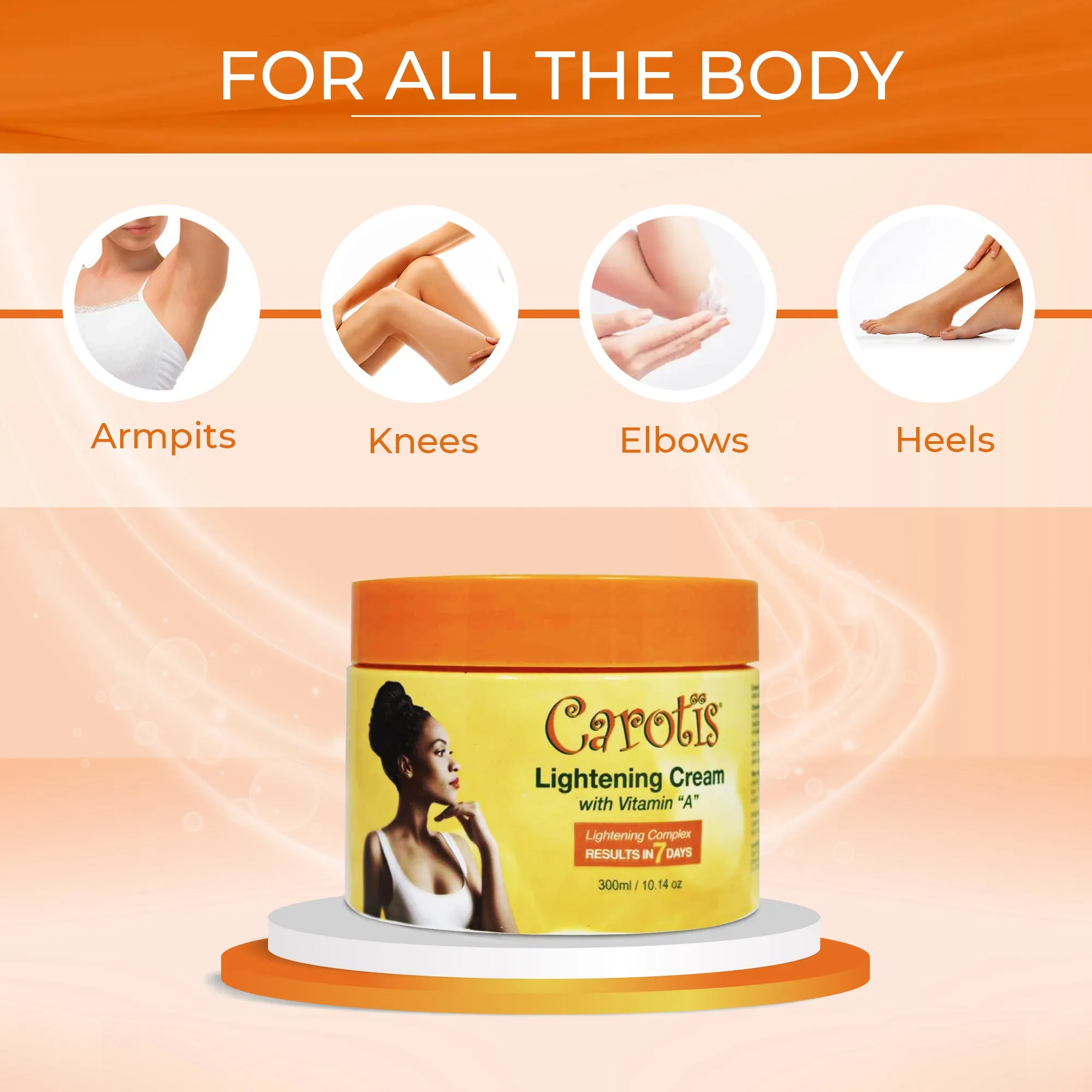 Carotis 7 Day Lightening Cream with Vitamin A (Jar) - 300ml / 10.14 fl oz