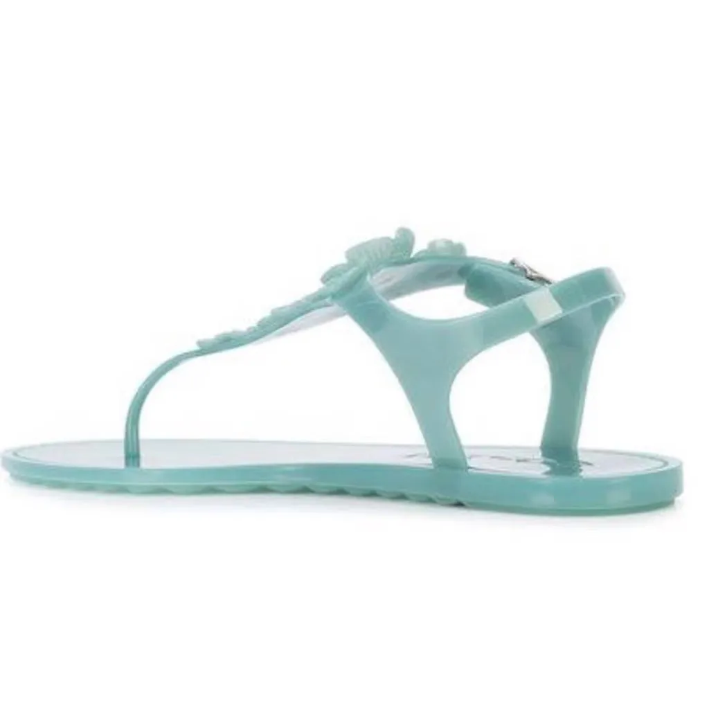 COACH TEA ROSE JELLY FLAT SANDALS