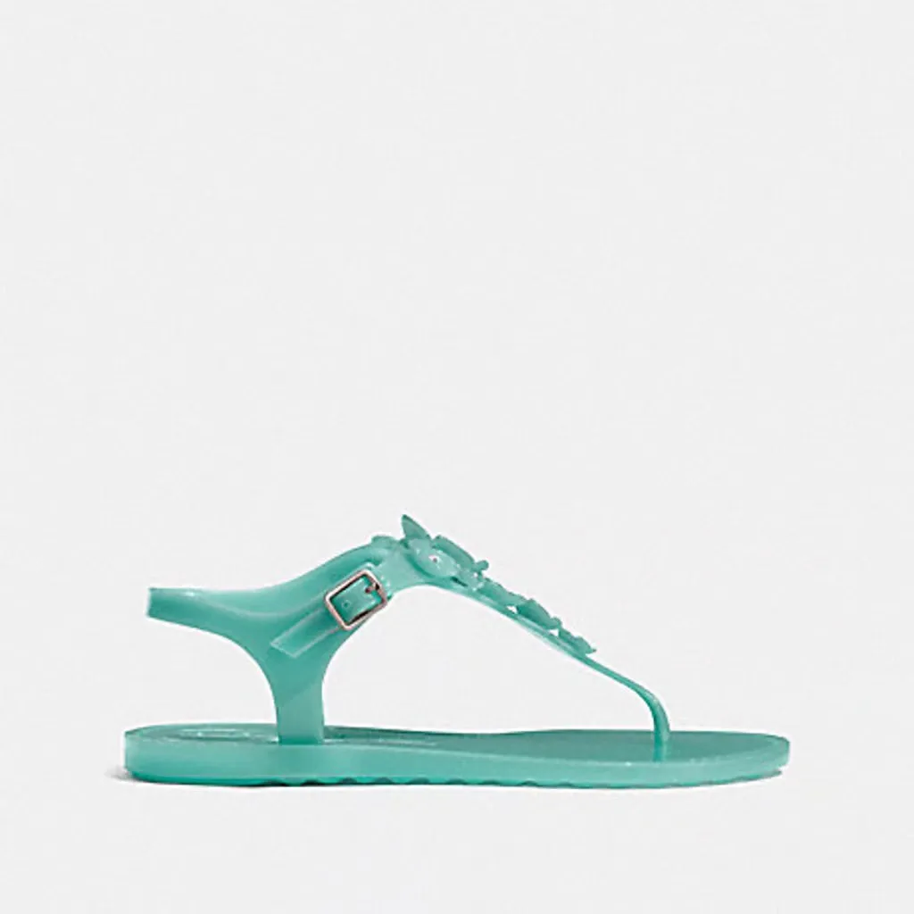COACH TEA ROSE JELLY FLAT SANDALS