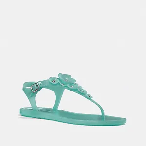 COACH TEA ROSE JELLY FLAT SANDALS