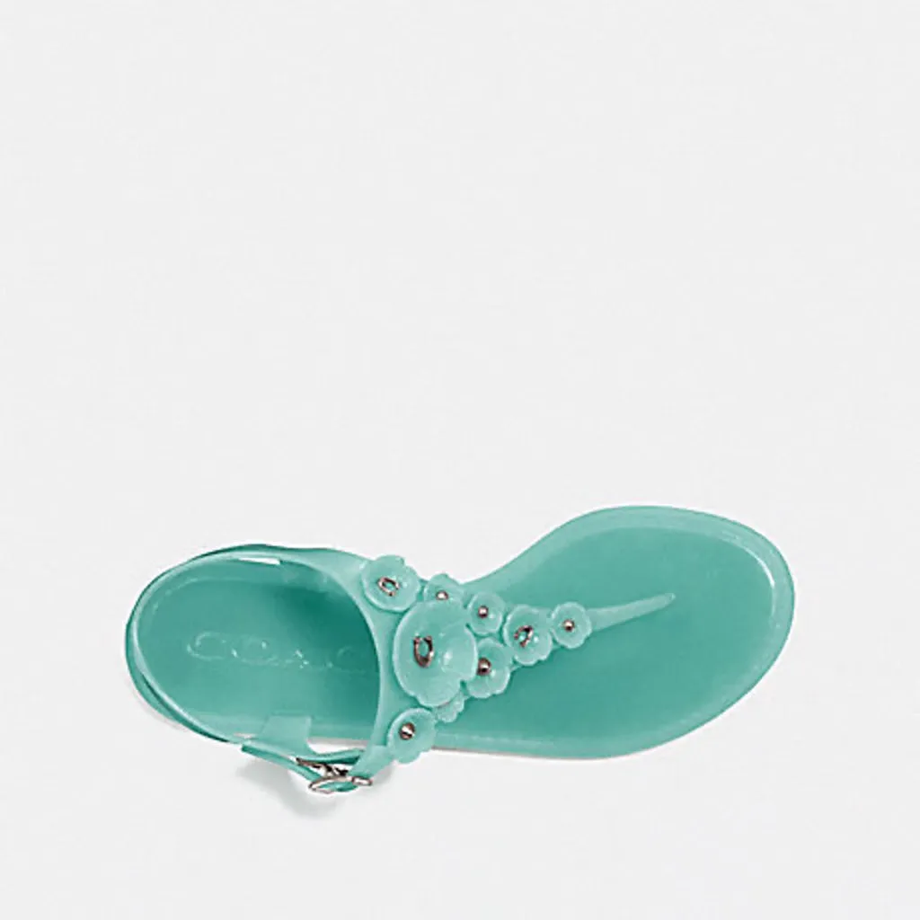 COACH TEA ROSE JELLY FLAT SANDALS