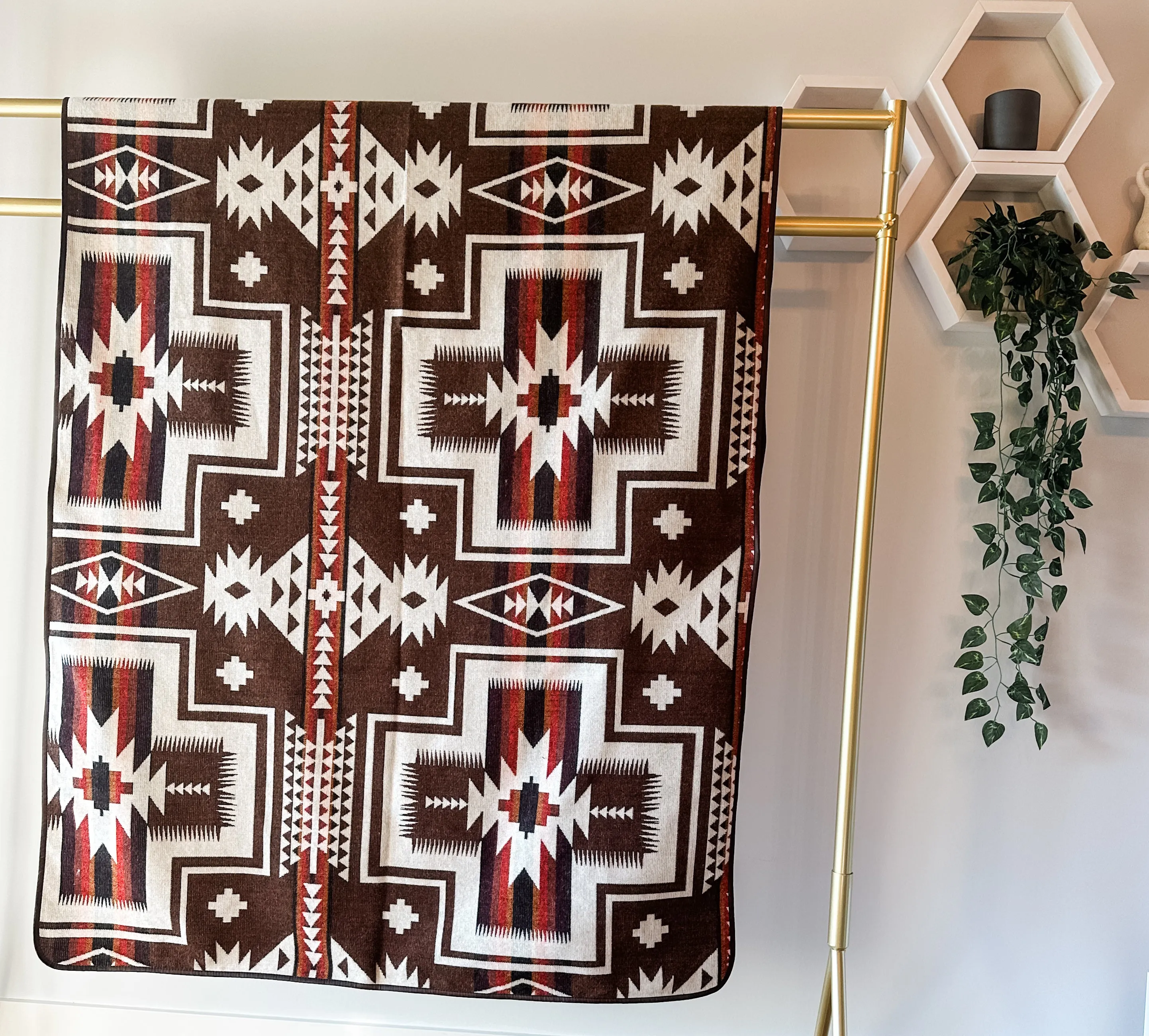 Cochasqui Reversible Blanket  //  Brown/Red/Rust/Black