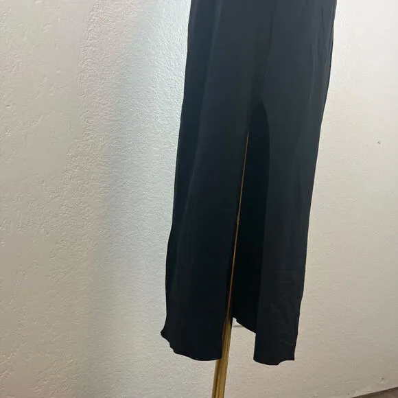Commando Dress Womens S/M Black Slip Bodycon Lightweight Stretch Back Slit Long