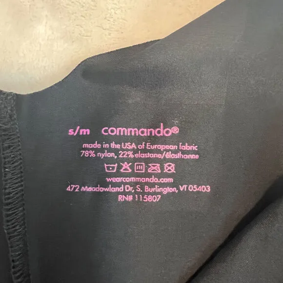 Commando Dress Womens S/M Black Slip Bodycon Lightweight Stretch Back Slit Long