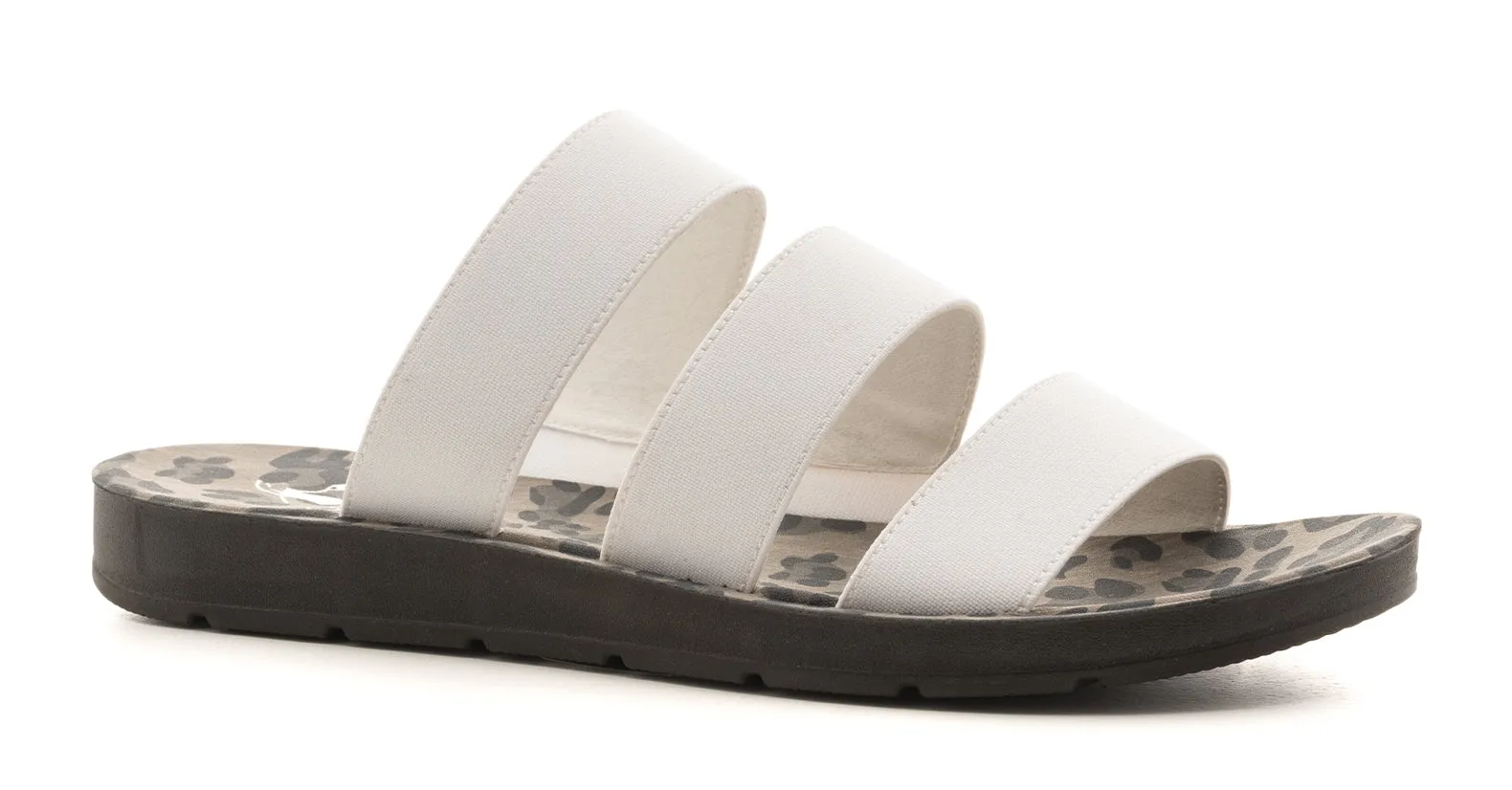 Dafne White Leopard Slip Ons