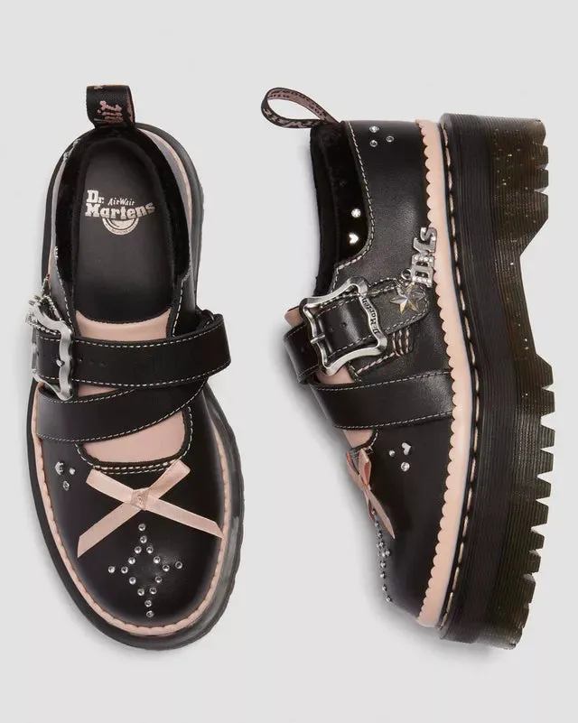 Dr Martens Kemsley Leather Platform Buckle Shoes