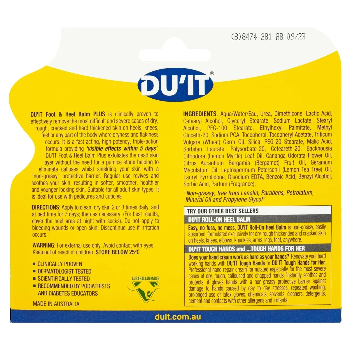 DU'IT Foot & Heel Balm Plus Foot Cream 50g