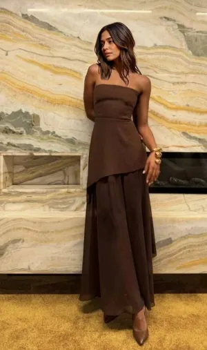 Edith  | Women’s Strapless Flowy Evening Dress