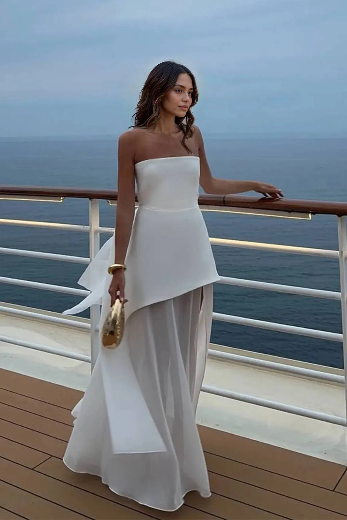 Edith  | Women’s Strapless Flowy Evening Dress