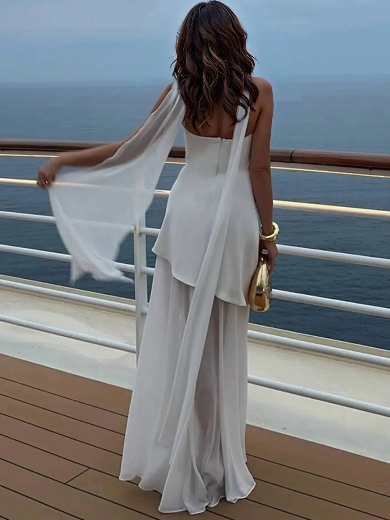 Edith  | Women’s Strapless Flowy Evening Dress