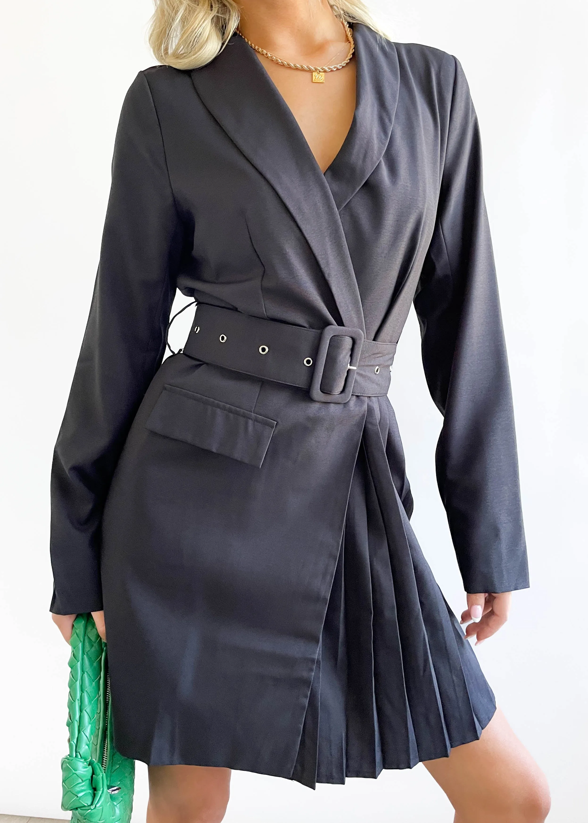 Elizah Blazer Dress - Black
