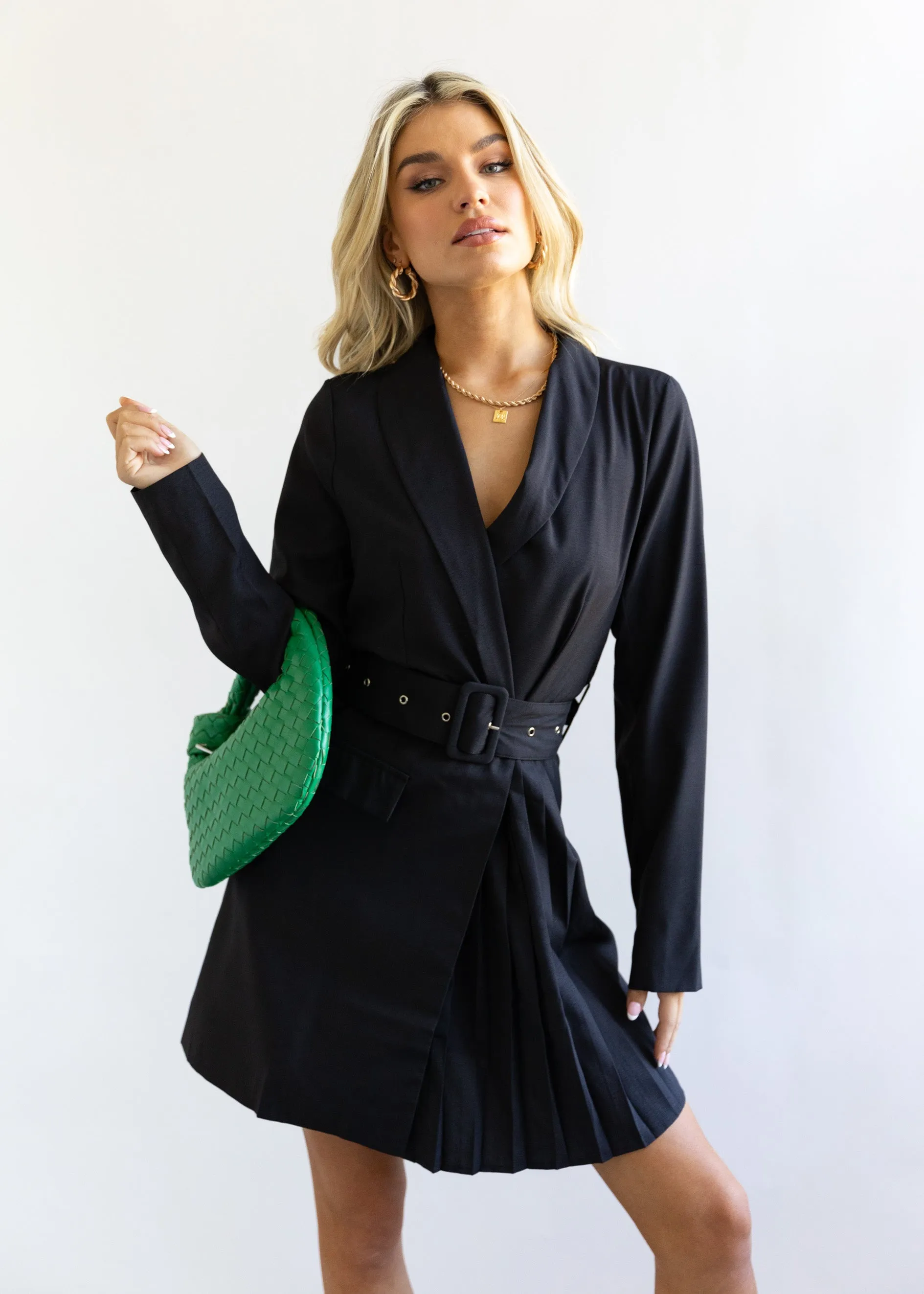 Elizah Blazer Dress - Black