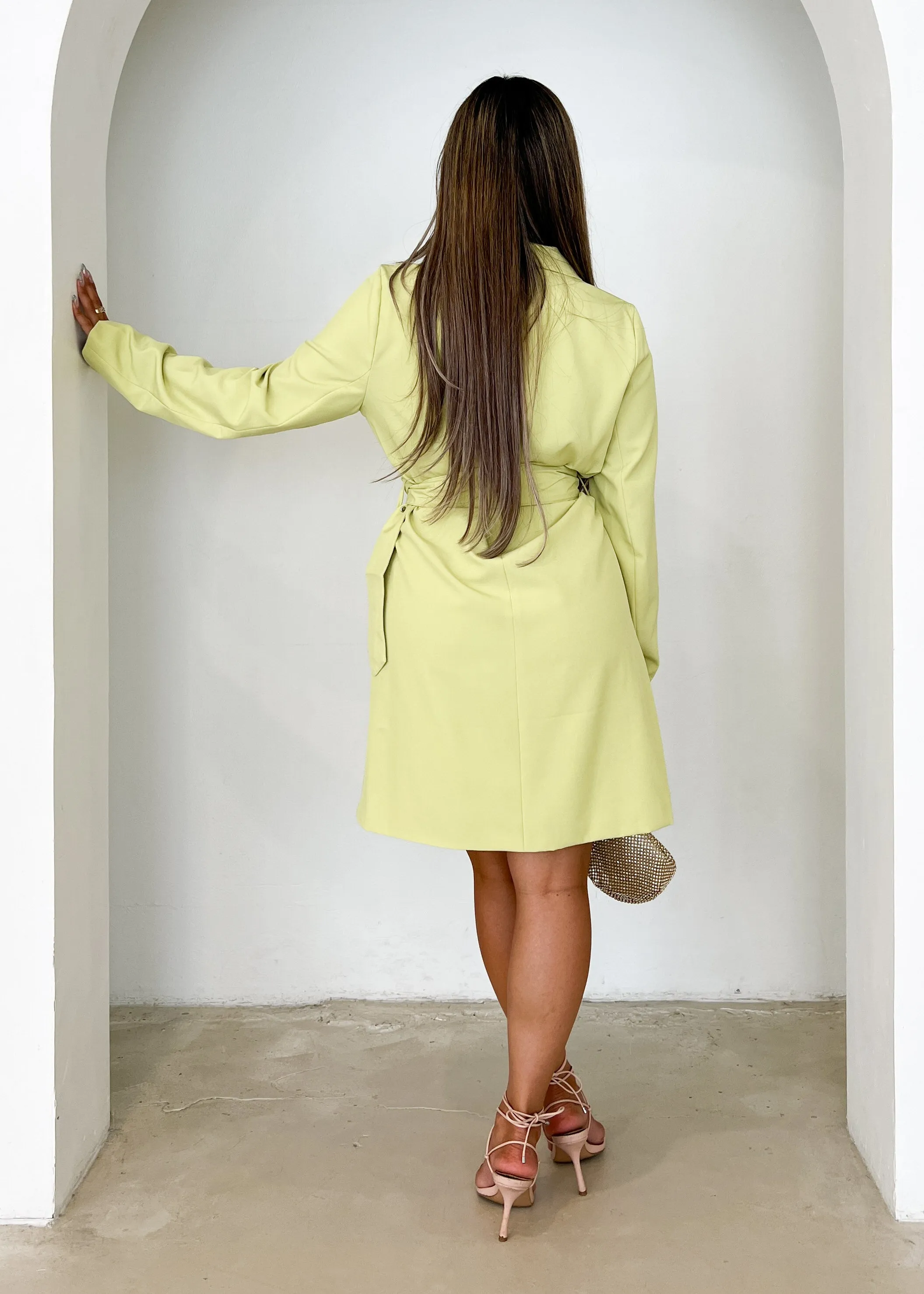 Elizah Blazer Dress - Lime
