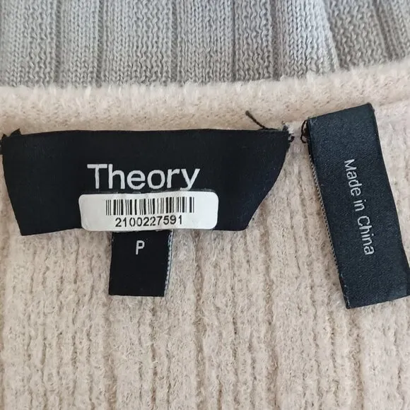 EUC Theory Textured Mutilcolor Striped Ribbed Sweater Size Petite