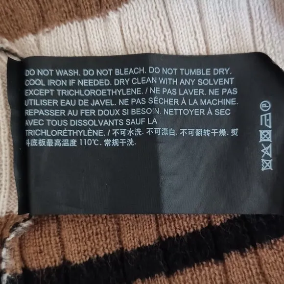 EUC Theory Textured Mutilcolor Striped Ribbed Sweater Size Petite