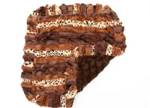 Exotic Brown Mink Blankets with Exotic Ruffle and Choc Mink Bottom