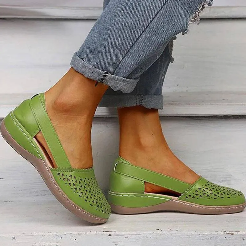 Fanyil Women Wedges Orthopedic Hollow Out Vintage Sandals