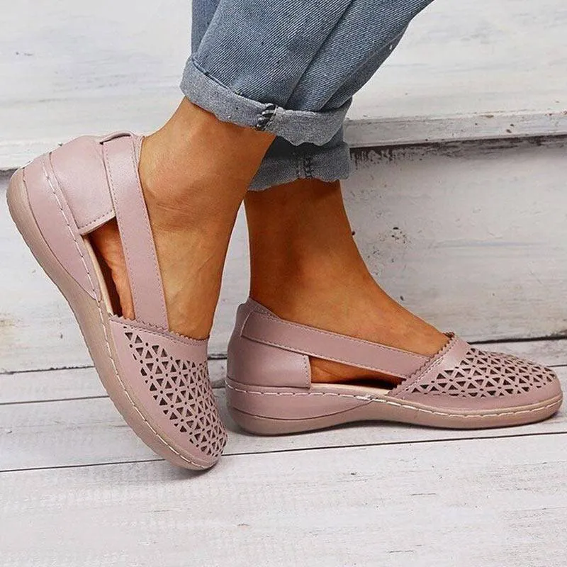 Fanyil Women Wedges Orthopedic Hollow Out Vintage Sandals