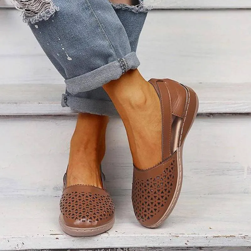 Fanyil Women Wedges Orthopedic Hollow Out Vintage Sandals