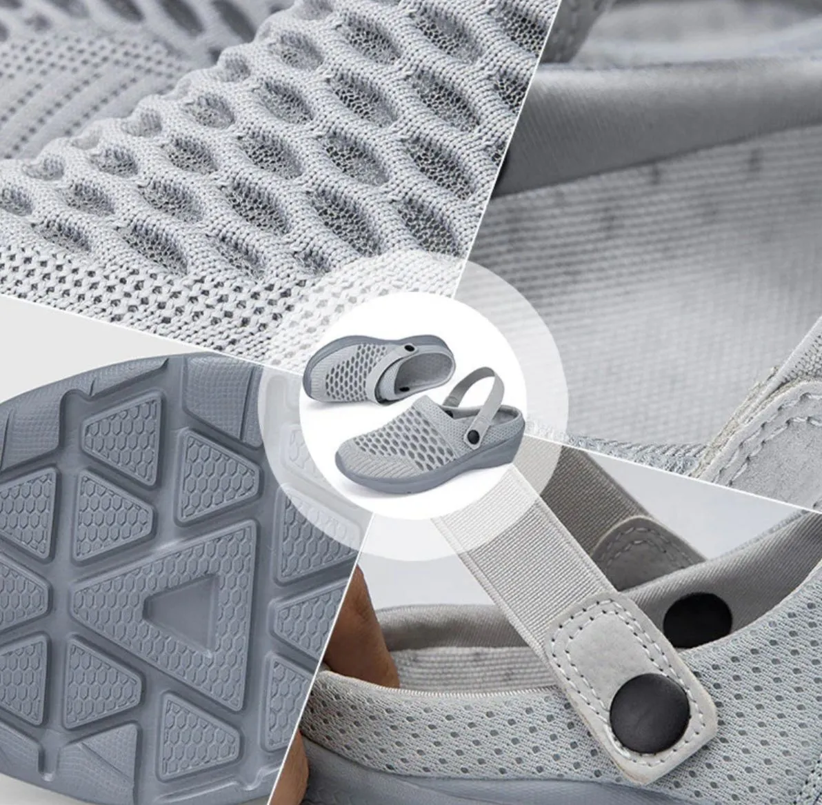 Fashion Mesh Breathable Half Slip-On Sandals