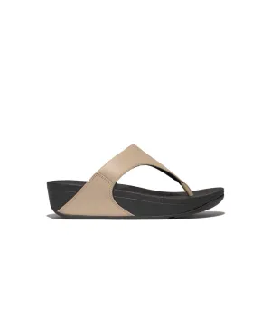 Fitflop Lulu Leather Toe Post Latte Beige