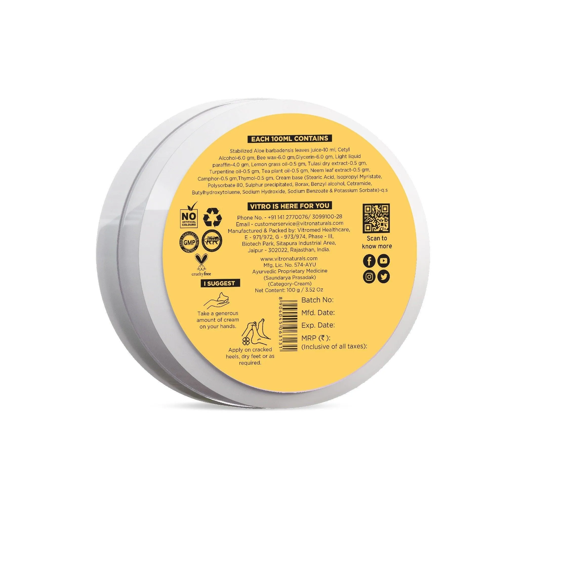 Foot Cream For Rough, Dry And Cracked Heals