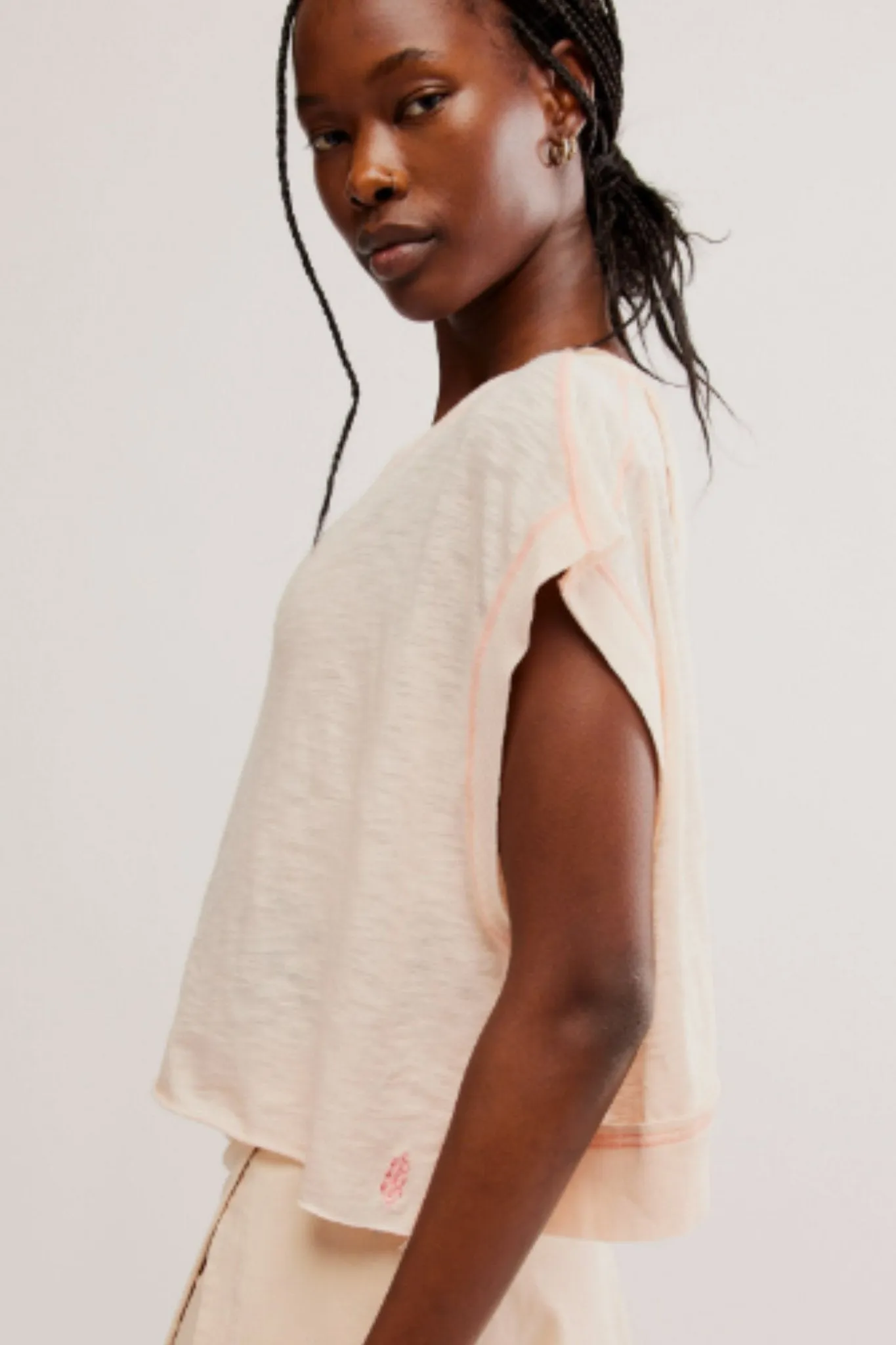 Free People: My Time Tee in Bleached Coral