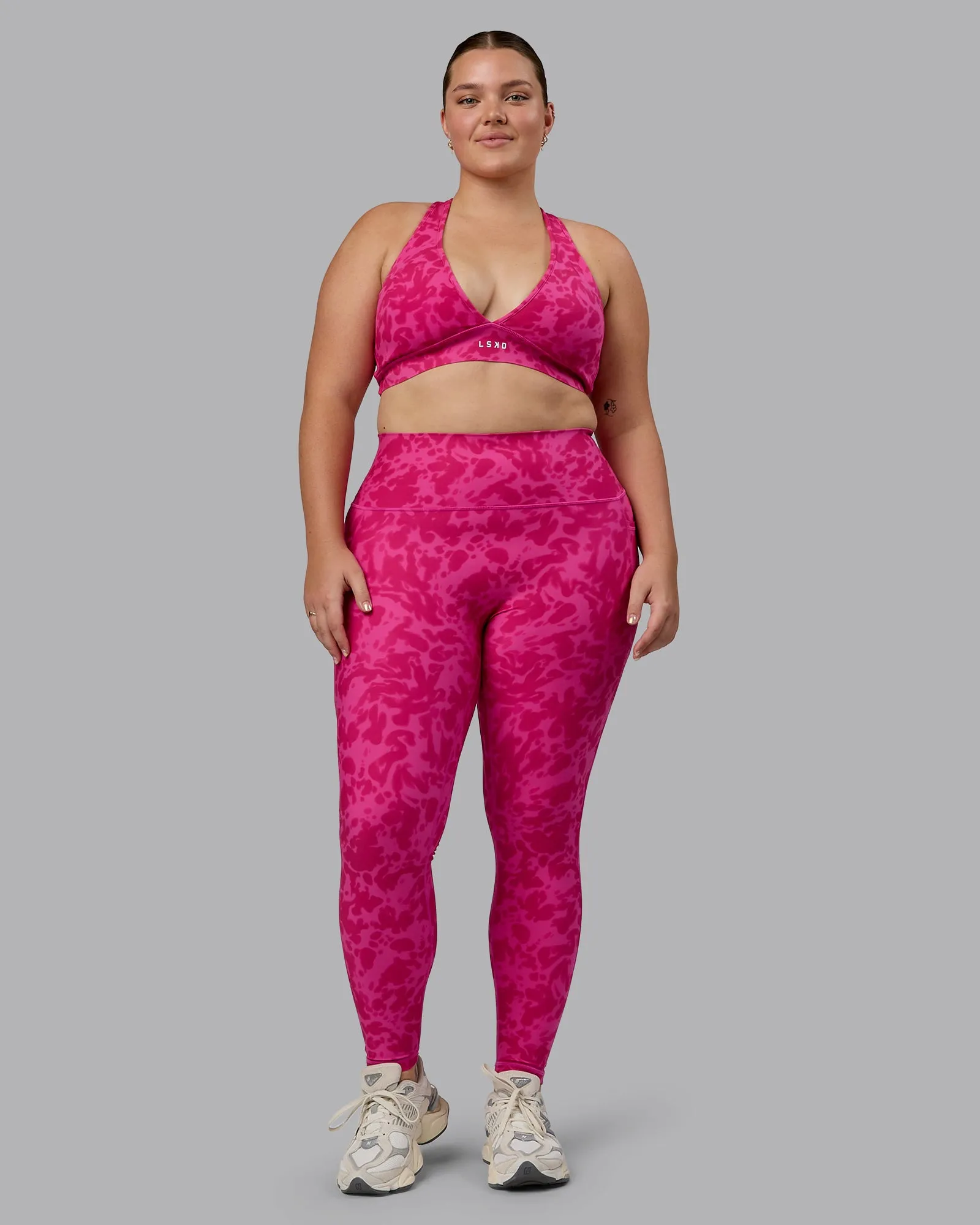 Fusion Full Length Tights with Pockets - Strawberry-Lava Lamp