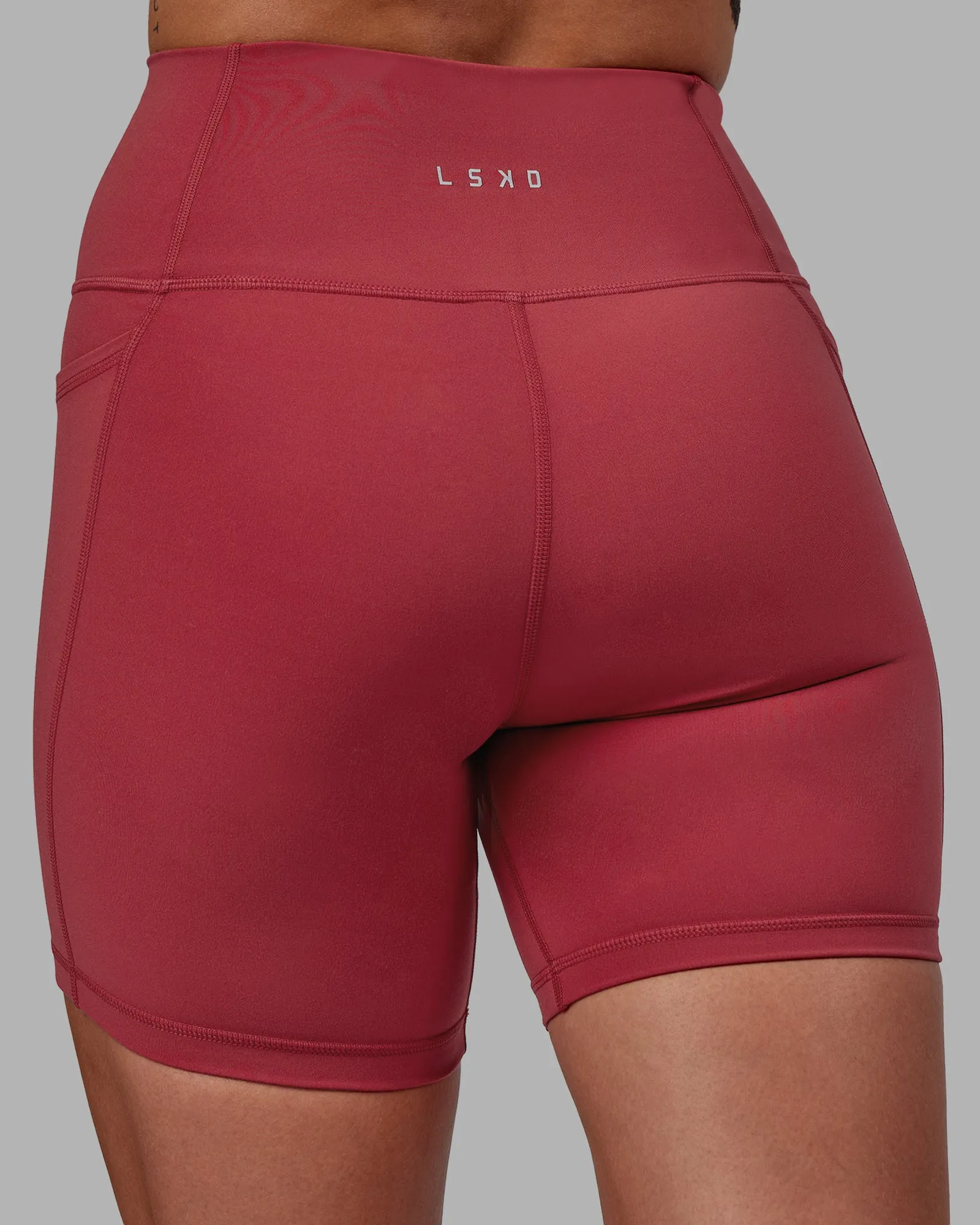 Fusion Mid Short Tights with Pockets - Claret