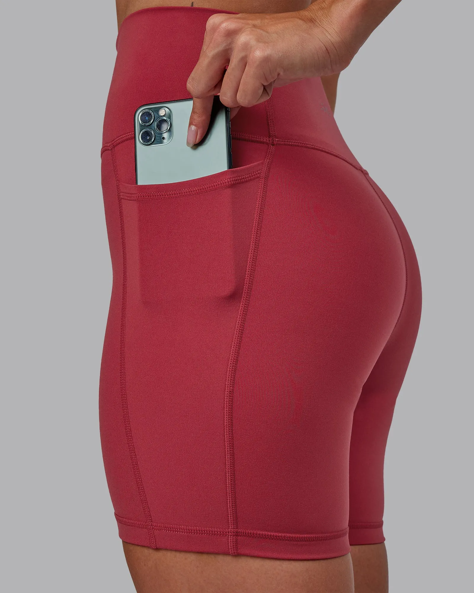 Fusion Mid Short Tights with Pockets - Claret