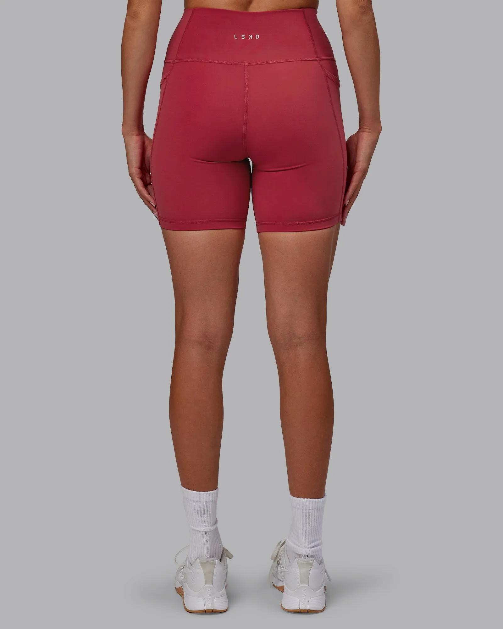Fusion Mid Short Tights with Pockets - Claret