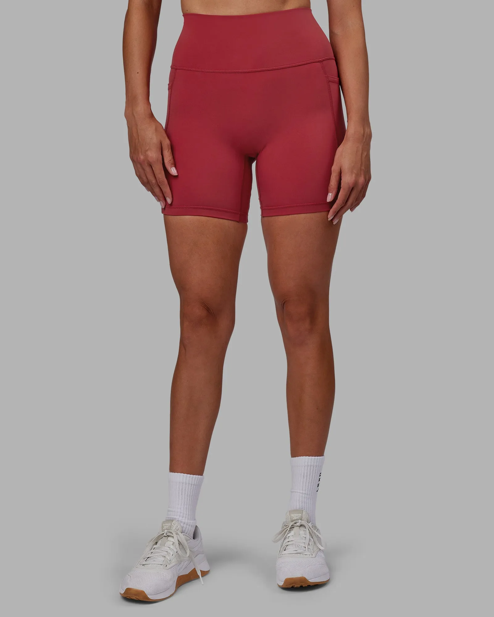 Fusion Mid Short Tights with Pockets - Claret