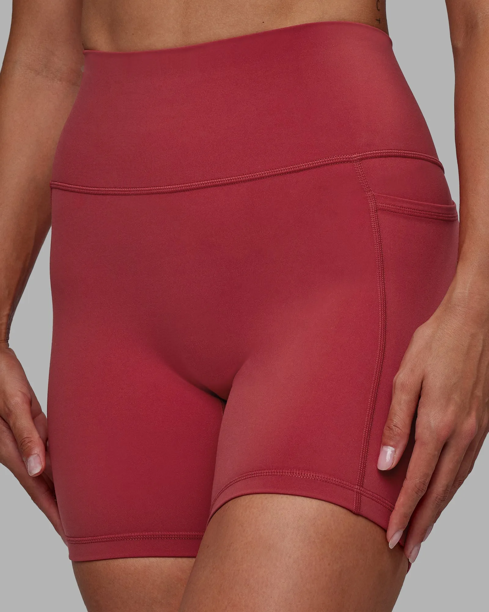 Fusion Mid Short Tights with Pockets - Claret