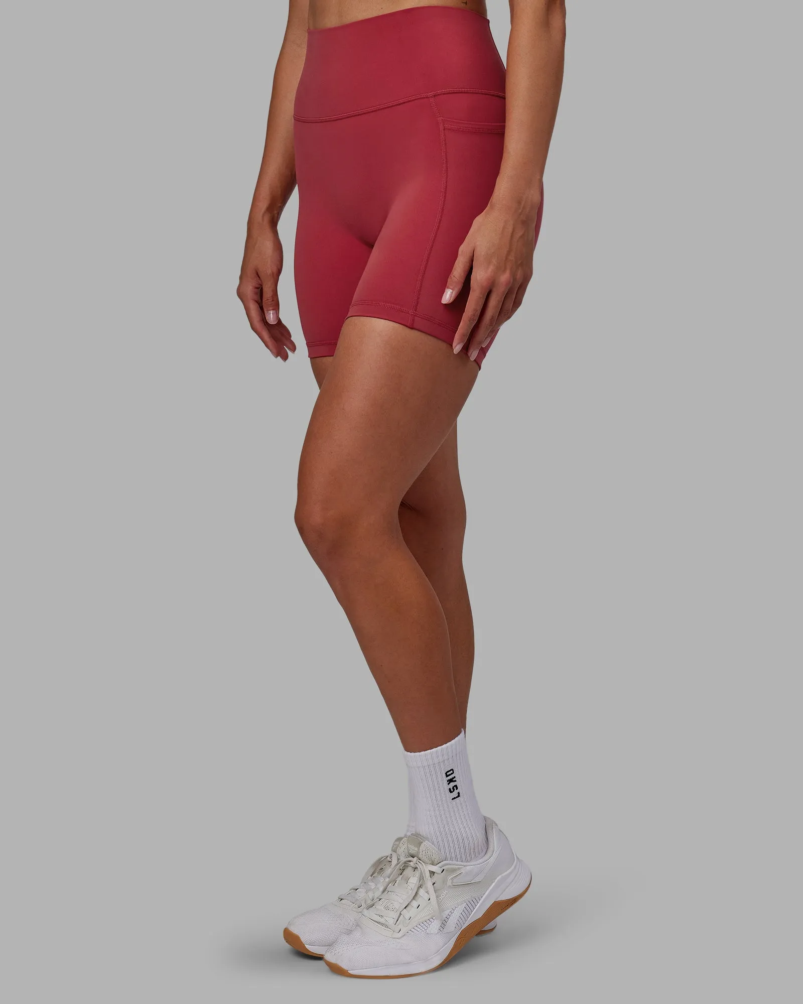Fusion Mid Short Tights with Pockets - Claret