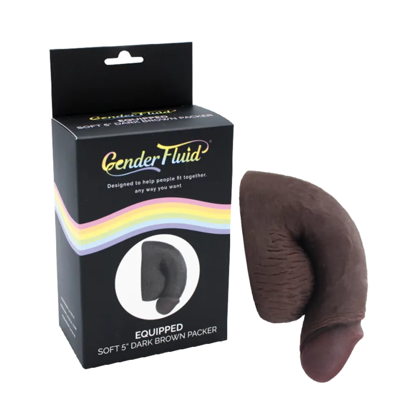 Gender Fluid Equipped Soft Packer-Dark Brown 5"