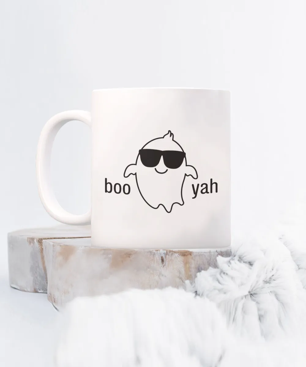 Ghost Mug, Spooky Mug, Spooky Season Mug, Boo Yah Mug Coffee Cup