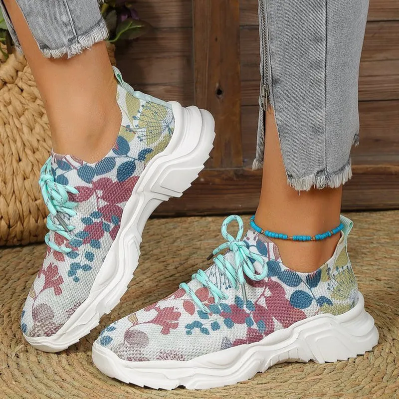 GS Sneakers | Casual mesh sneakers met ergonomische zool en bloem details voor dames