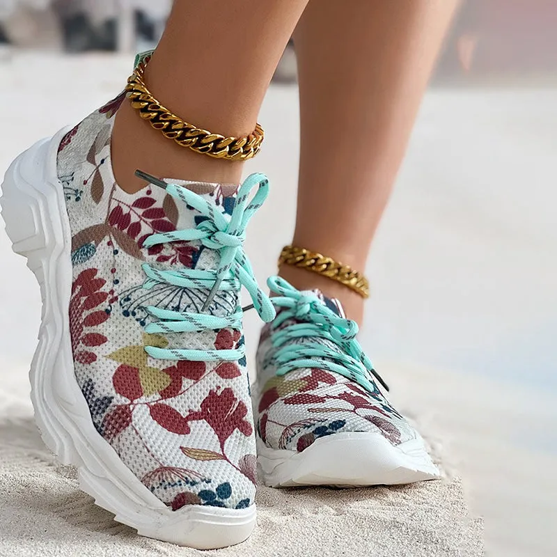 GS Sneakers | Casual mesh sneakers met ergonomische zool en bloem details voor dames