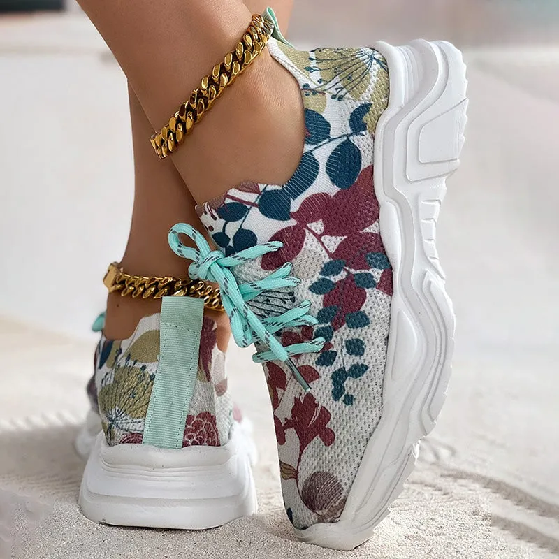 GS Sneakers | Casual mesh sneakers met ergonomische zool en bloem details voor dames