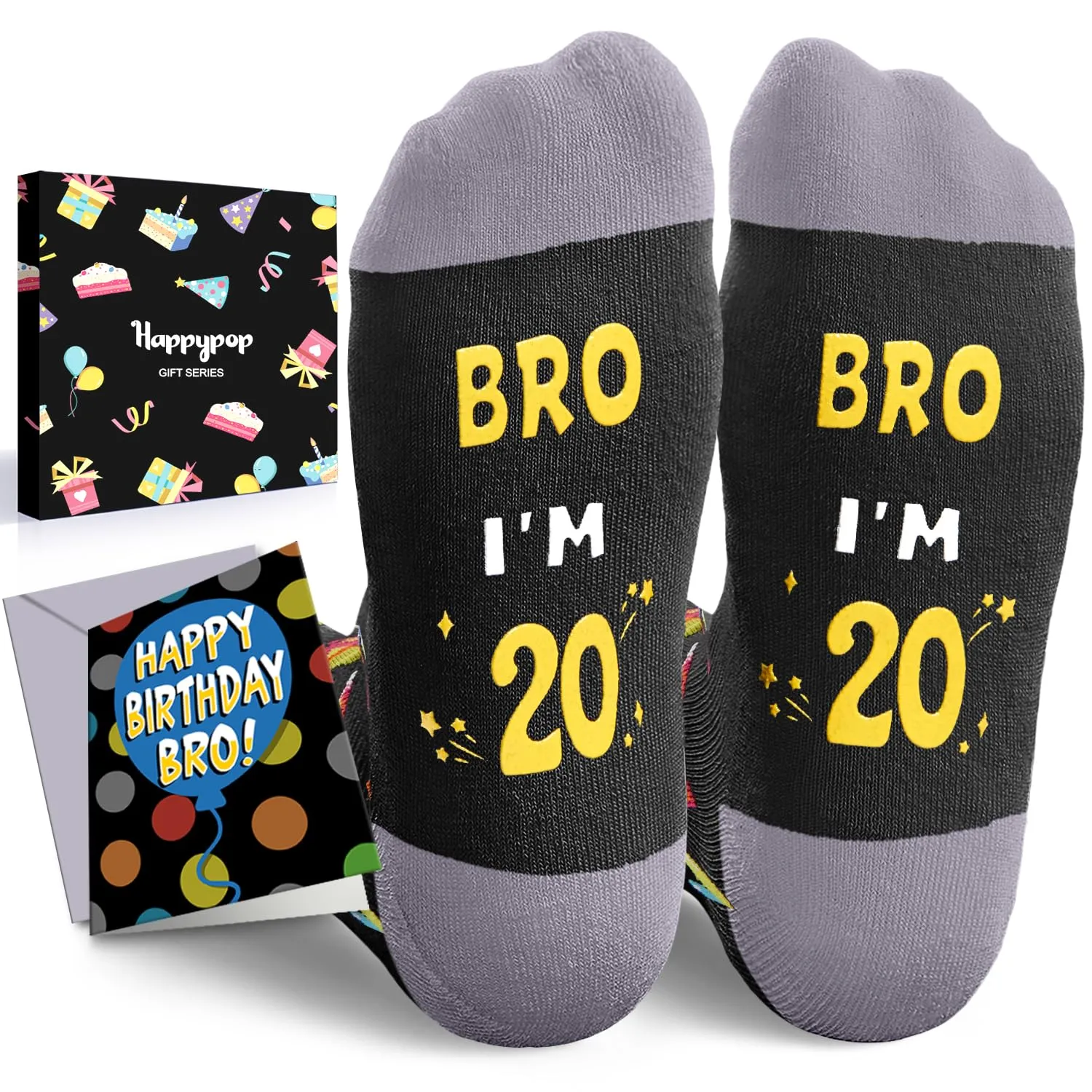HAPPYPOP 20th Birthday Gifts Socks Ideas - Socks for 20 Year Olds Women Men, Best Gifts for 20 Year Olds, 20th Birthday Socks