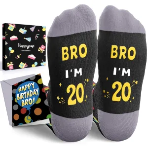 HAPPYPOP 20th Birthday Gifts Socks Ideas - Socks for 20 Year Olds Women Men, Best Gifts for 20 Year Olds, 20th Birthday Socks