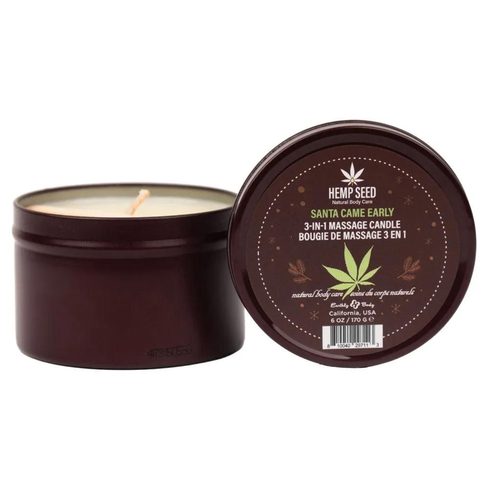 Hemp Seed 3-In-1 Massage Candle - Santa Came Early - Honey, Cinnamon, Maple - 170g