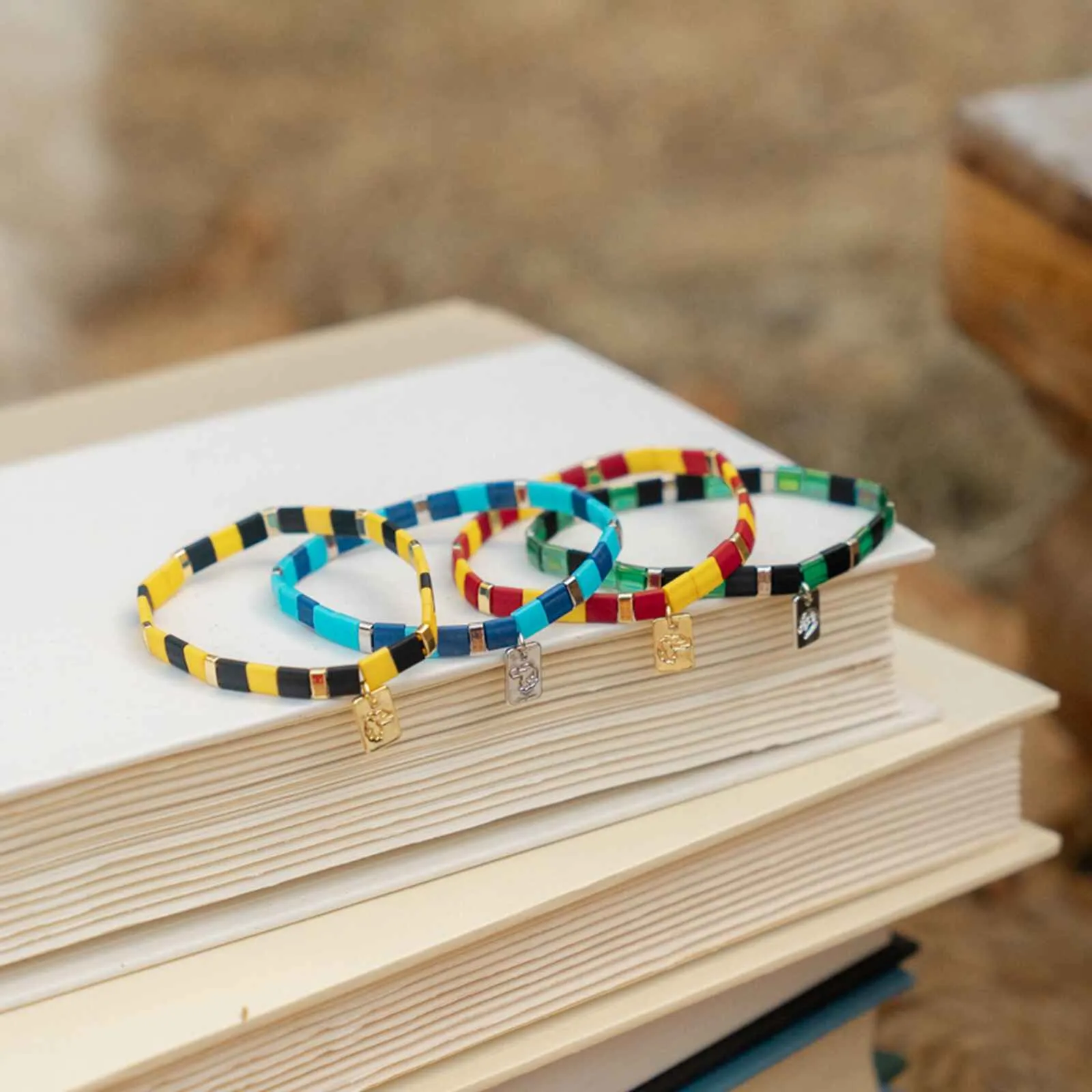 Hufflepuff™ Tile Bead Stretch Bracelet
