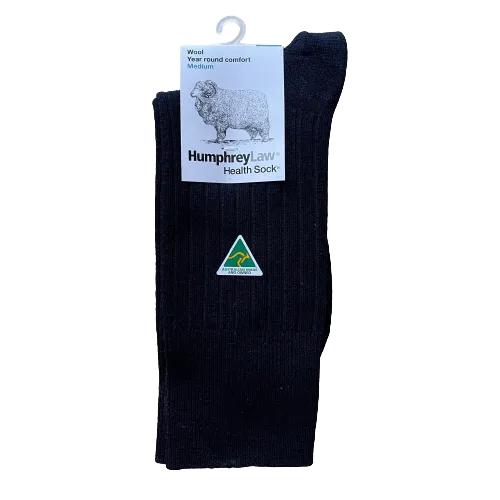 Humphrey Law - 95% Wool Health Socks - Navy | Charcoal |  Antelope | Black - Large