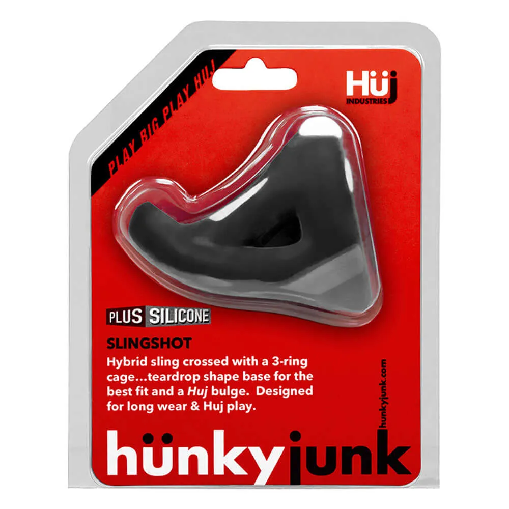Hunkyjunk Slingshot 3 Ring Teardrop - Tar: Unmatched Grip and Stretch for Lasting Comfort