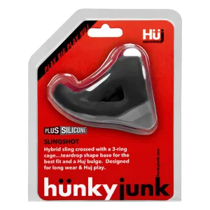 Hunkyjunk Slingshot 3 Ring Teardrop - Tar: Unmatched Grip and Stretch for Lasting Comfort