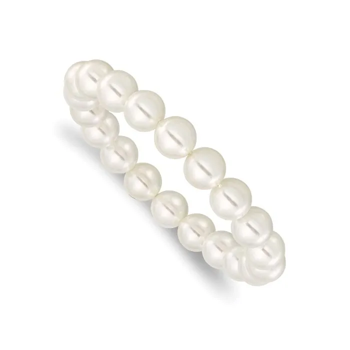 Imitation Shell Pearl (10-11mm) Stretch Bracelet