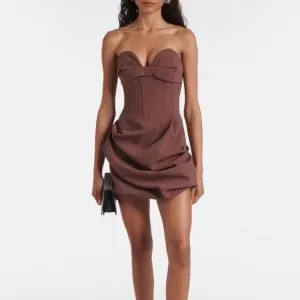 Ivy Strapless Plain Ruched Mini Corset Dress