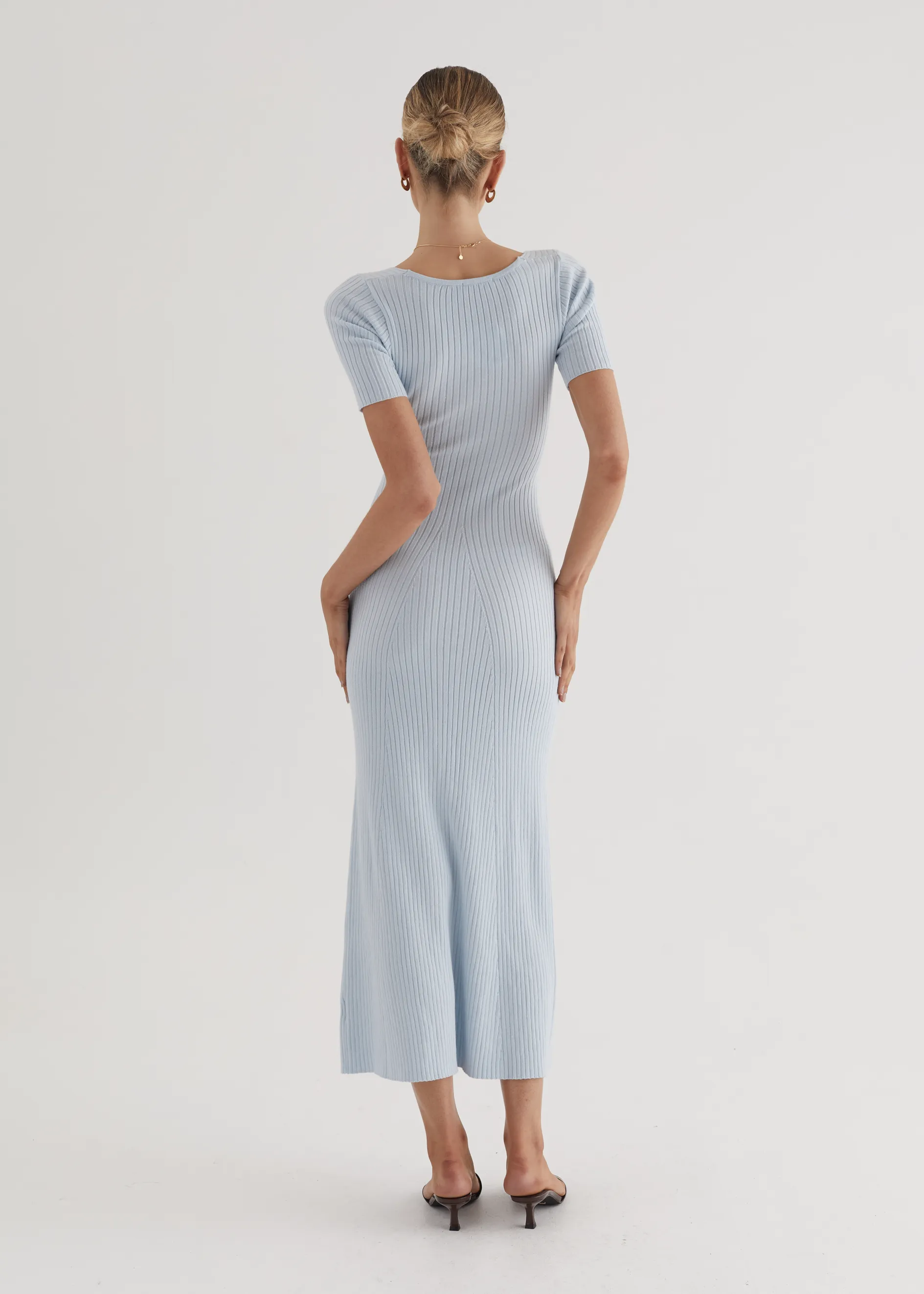 Jayden Knit Midi Dress - Powder Blue