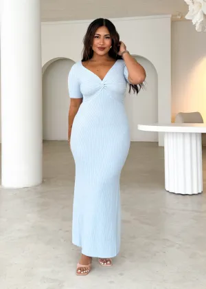 Jayden Knit Midi Dress - Powder Blue